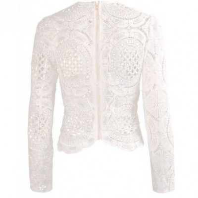 'Aily' Crocheted white lace top